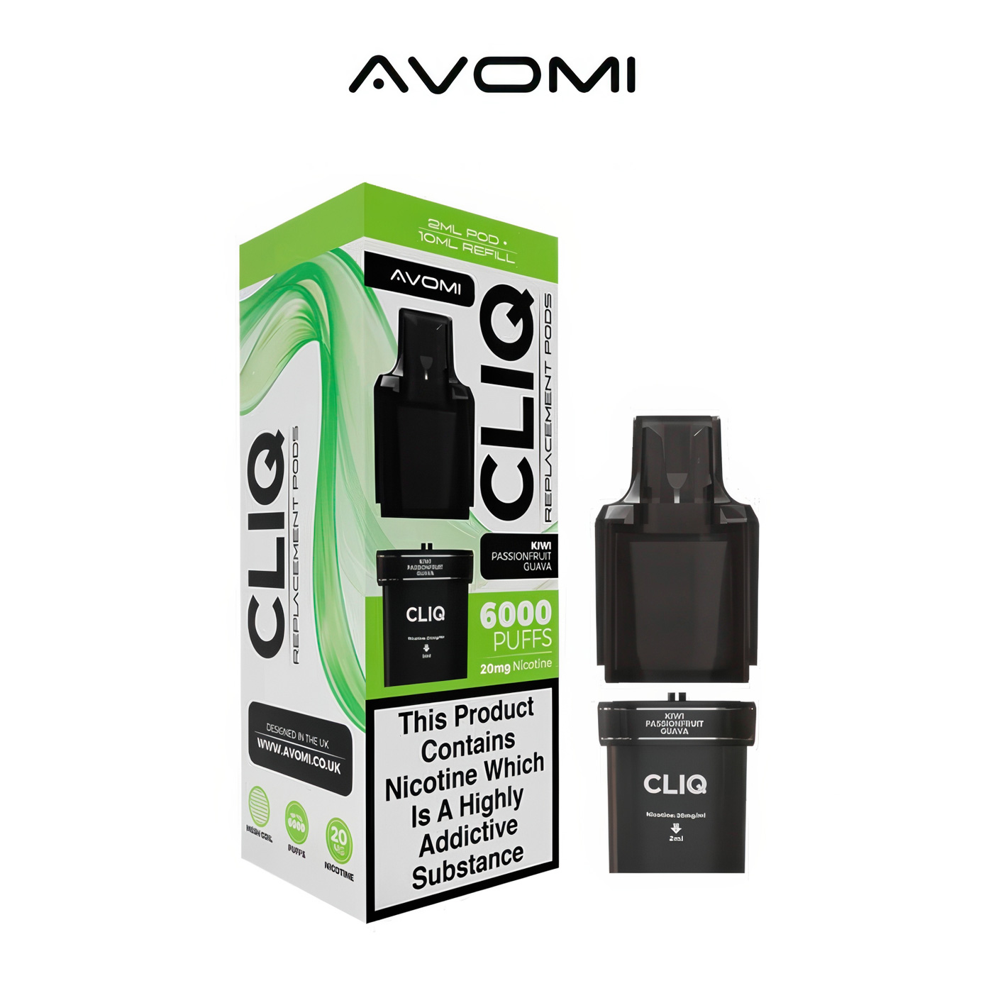 Avomi CLIQ Kiwi Passionfruit Guava Prefilled Pods