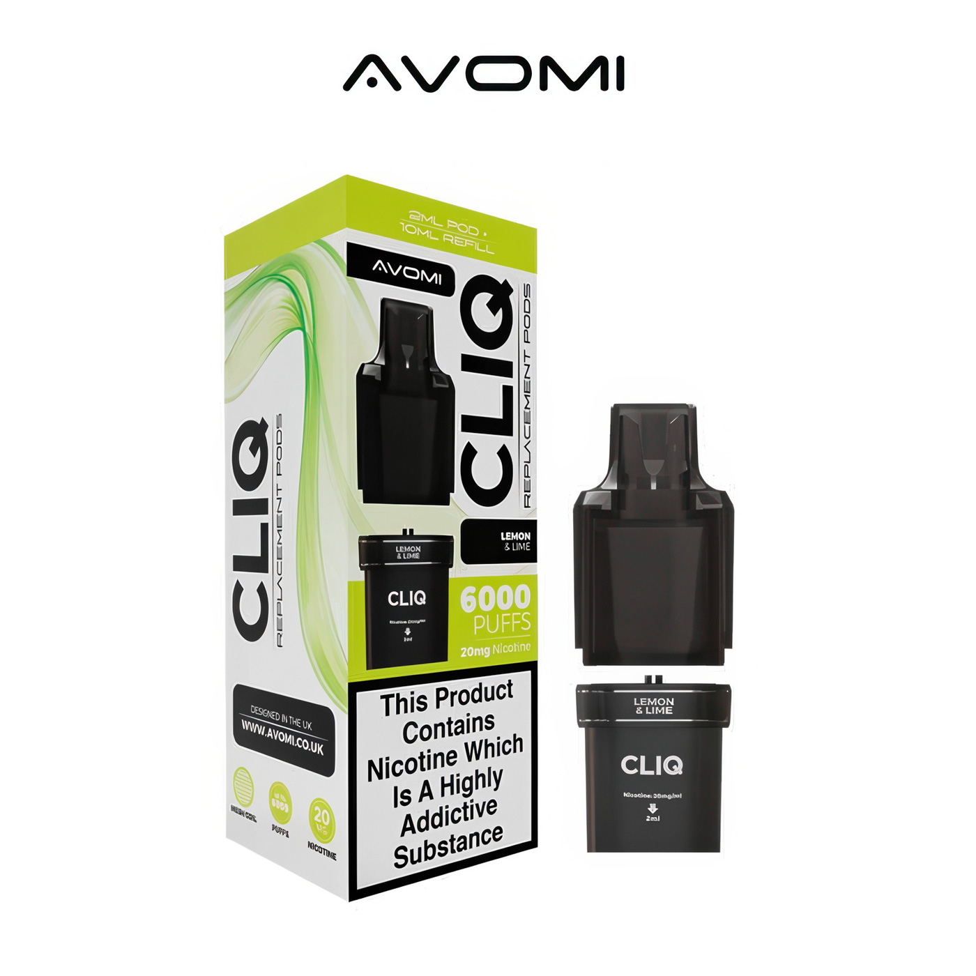 Avomi CLIQ Lemon and Lime Prefilled Pods