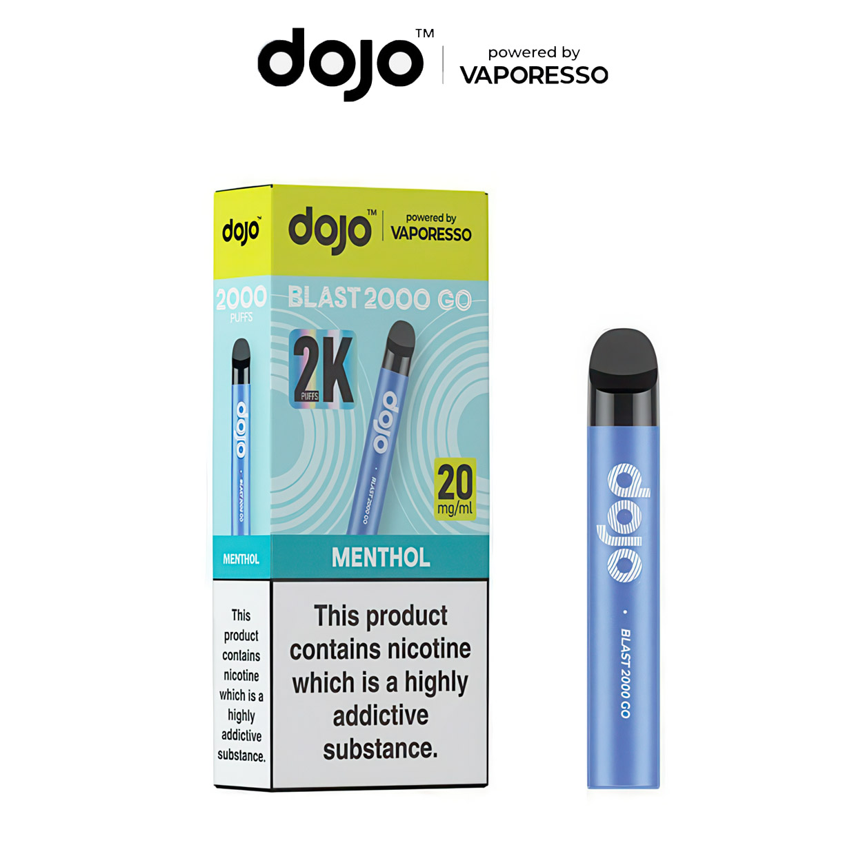 DOJO Blast 2000 GO Vape Kit Menthol