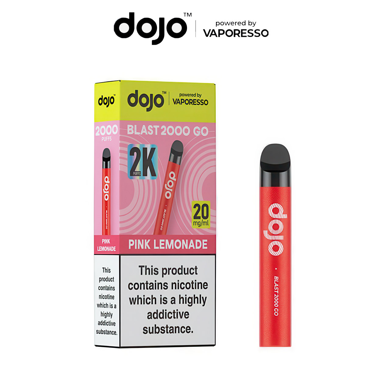 DOJO Blast 2000 GO Vape Kit Pink Lemonade