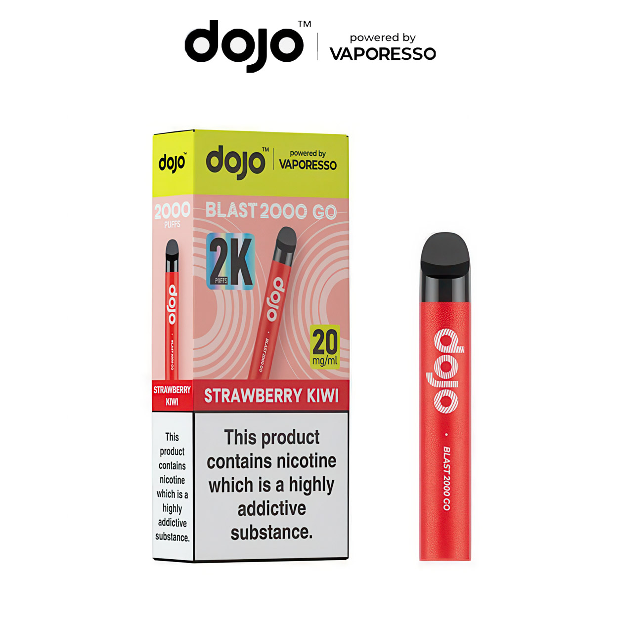 DOJO Blast 2000 GO Vape Kit Strawberry Kiwi