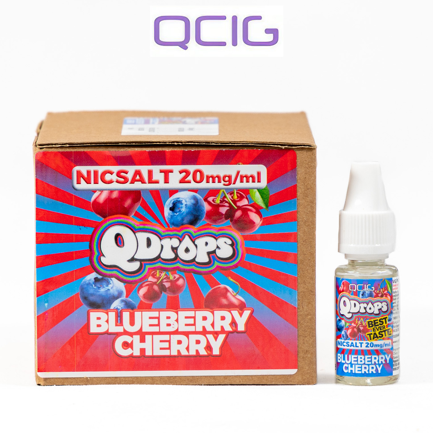 Q Drops Blueberry Cherry Nicsalt E-Liquid 20mg