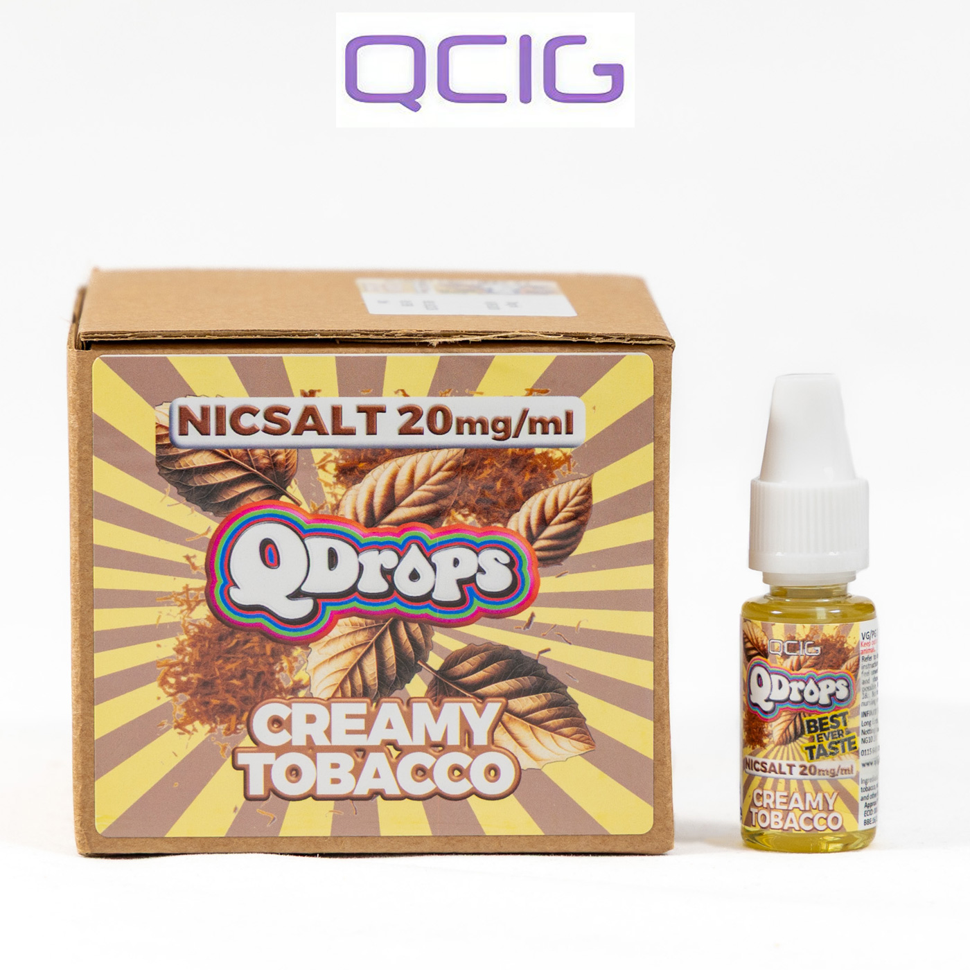 Q Drops Creamy Tobacco Nicsalt E-Liquid 20mg