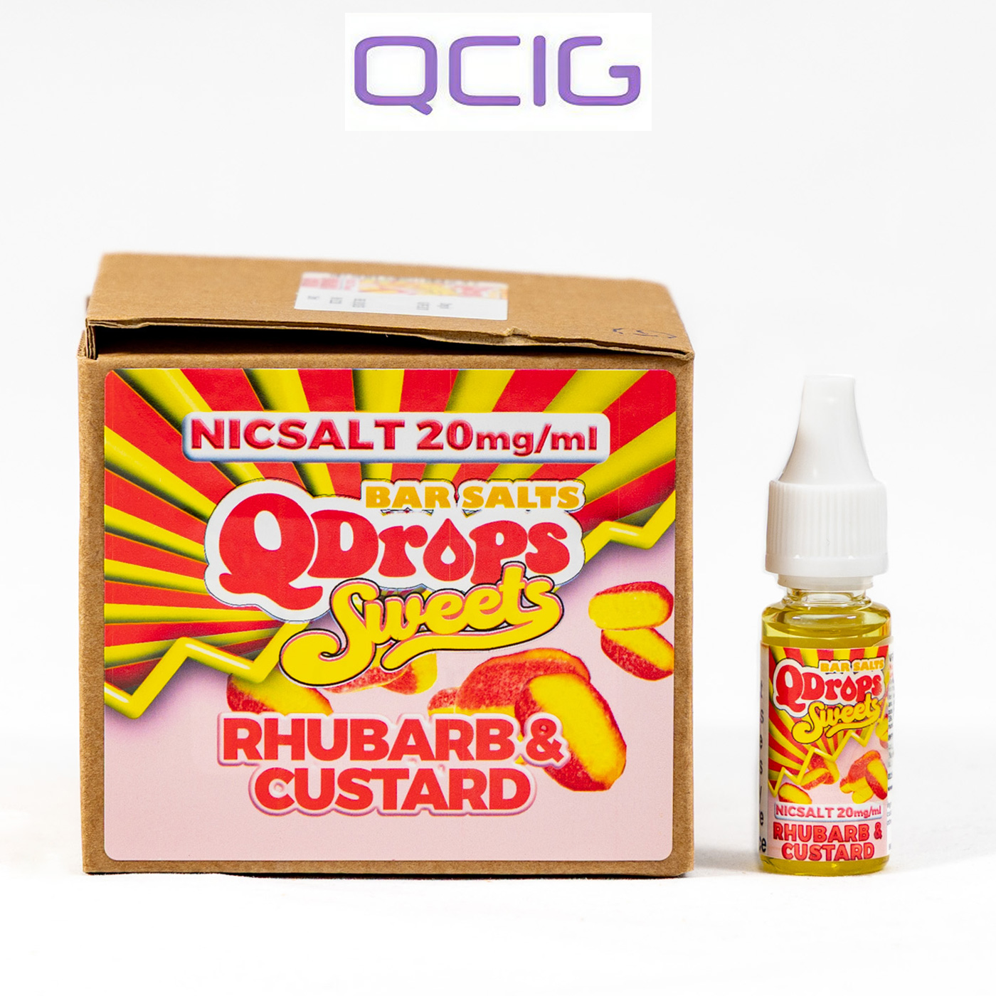 Q Drops Rhubarb Custard Nicsalt E-Liquid 20mg