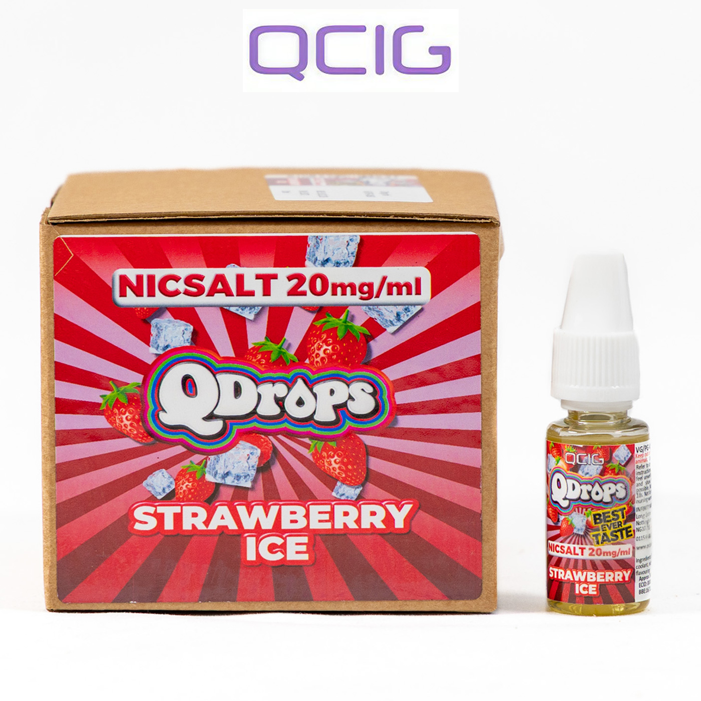 Q Drops Strawberry Ice Nicsalt E-Liquid 20mg