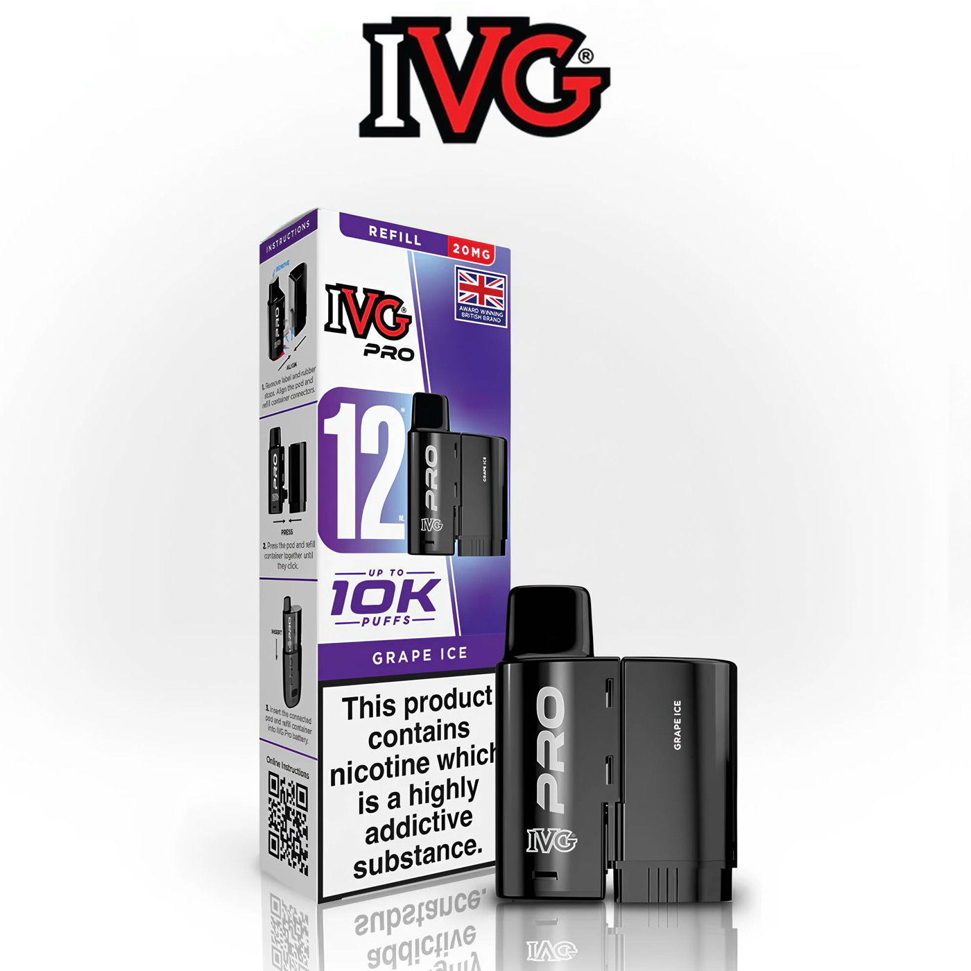 IVG Pro 12 Grape Ice refill pods